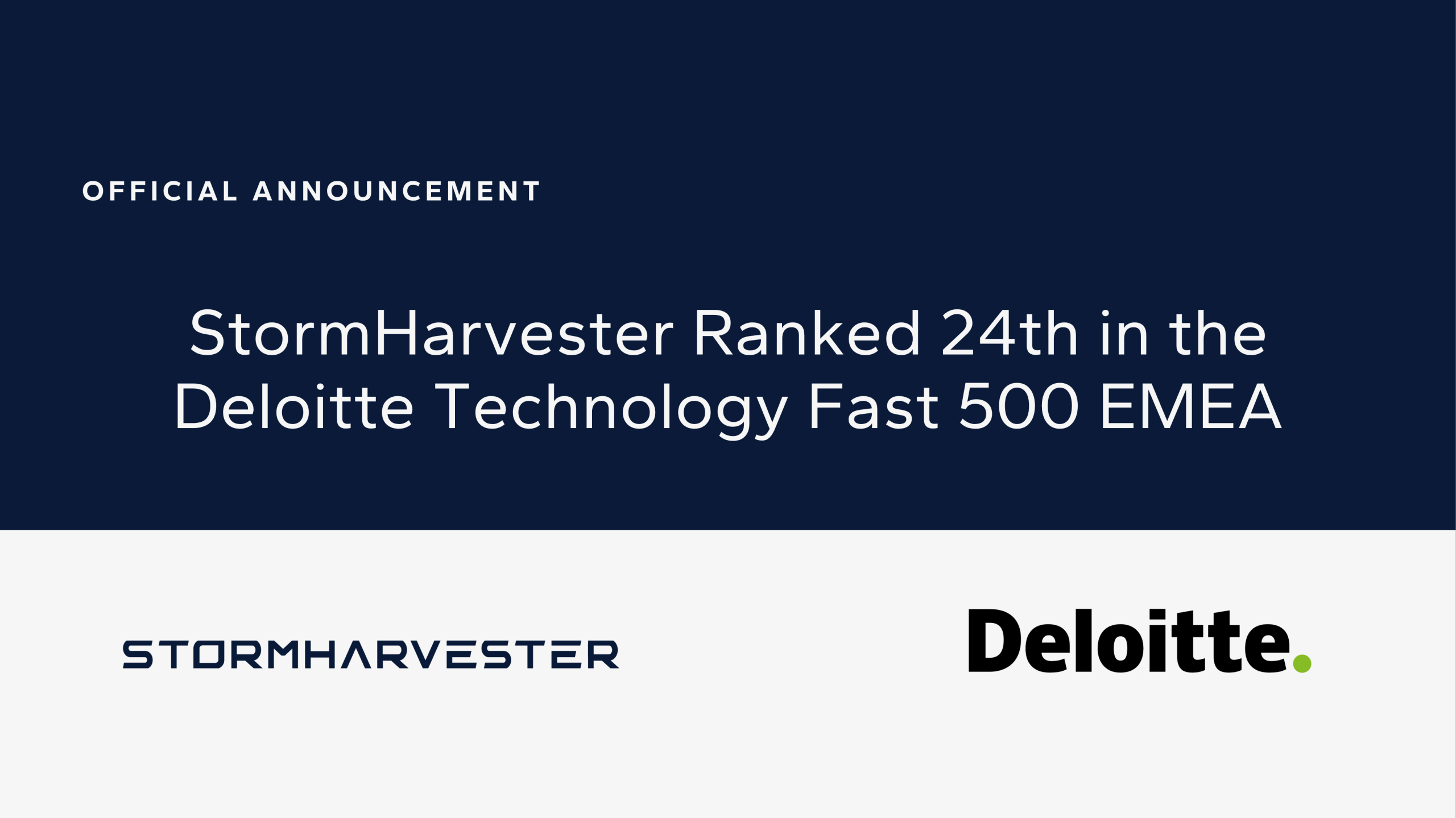 StormHarvester ranked 24th in the Deloitte Technology Fast 500 EMEA