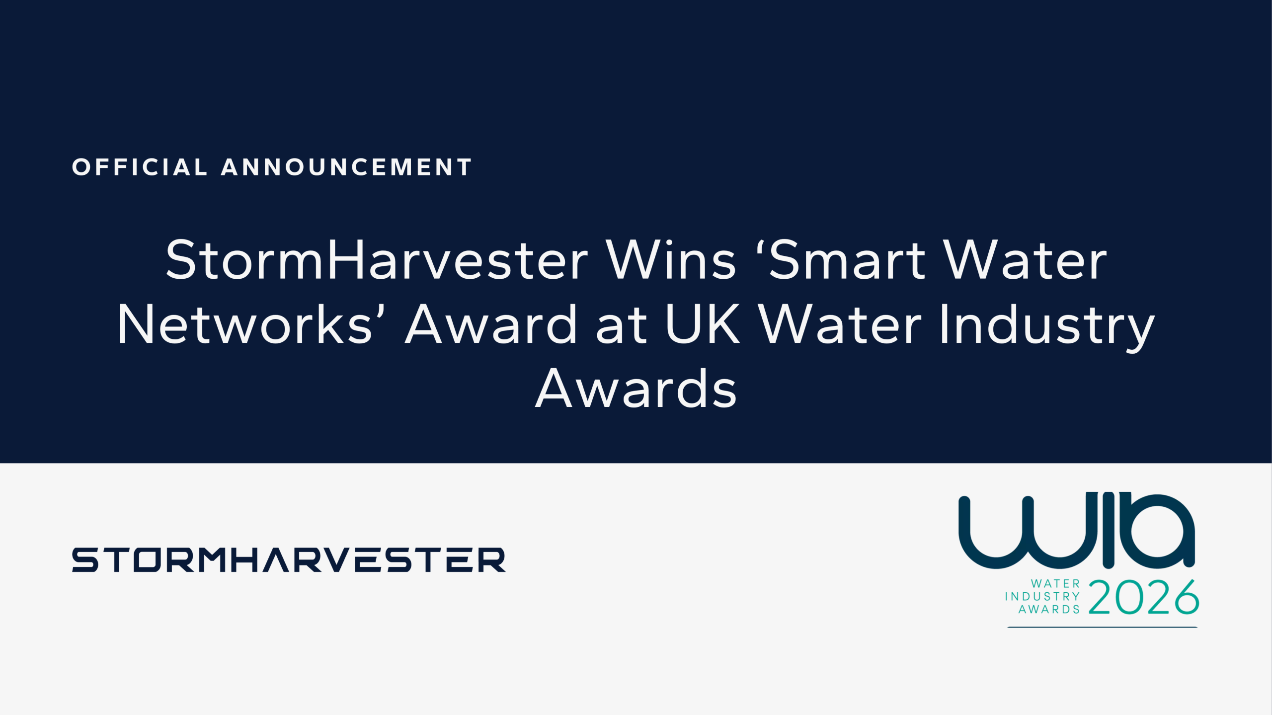 StormHarvester Wins ‘Smart Water Networks’ Award at UK Water Industry Awards